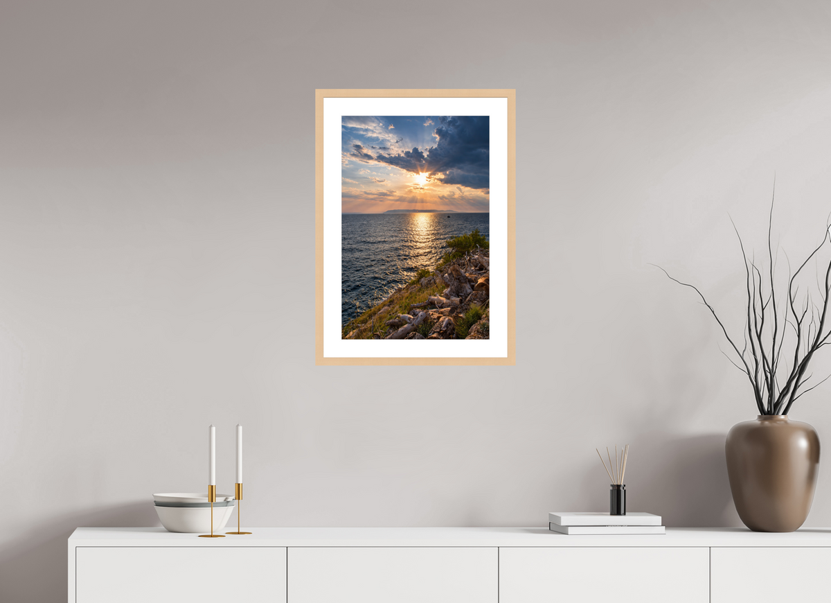 40 x 60 cm, Fineartprint im Rahmen - natur Light Beyond the Clouds