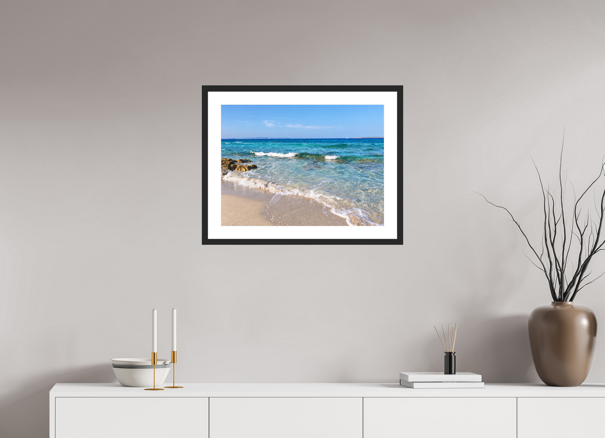 60 x 45 cm, Fineartprint im Rahmen - schwarz Turquoise Whispers