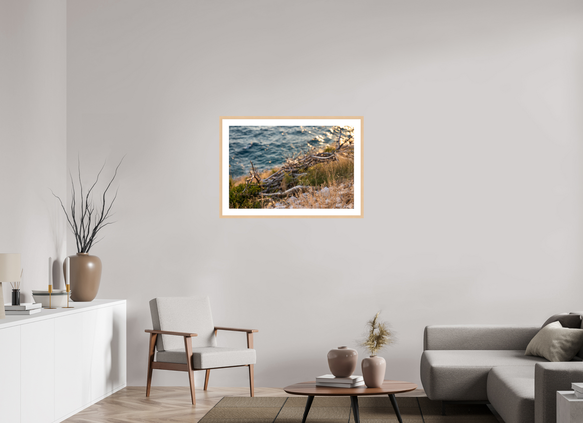 90 x 60 cm, Fineartprint im Rahmen - natur Coastal Whispers