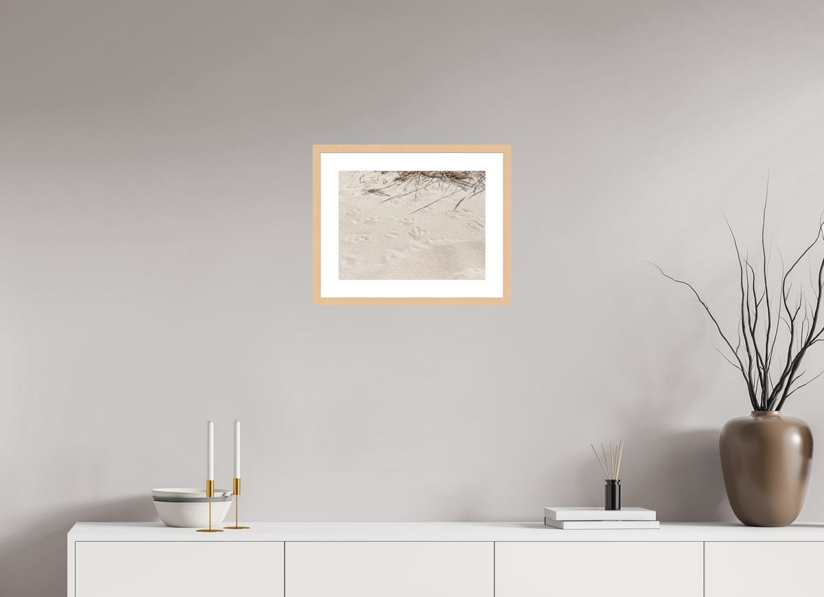 40 x 30 cm, Fineartprint im Rahmen - natur Traces in the Sand