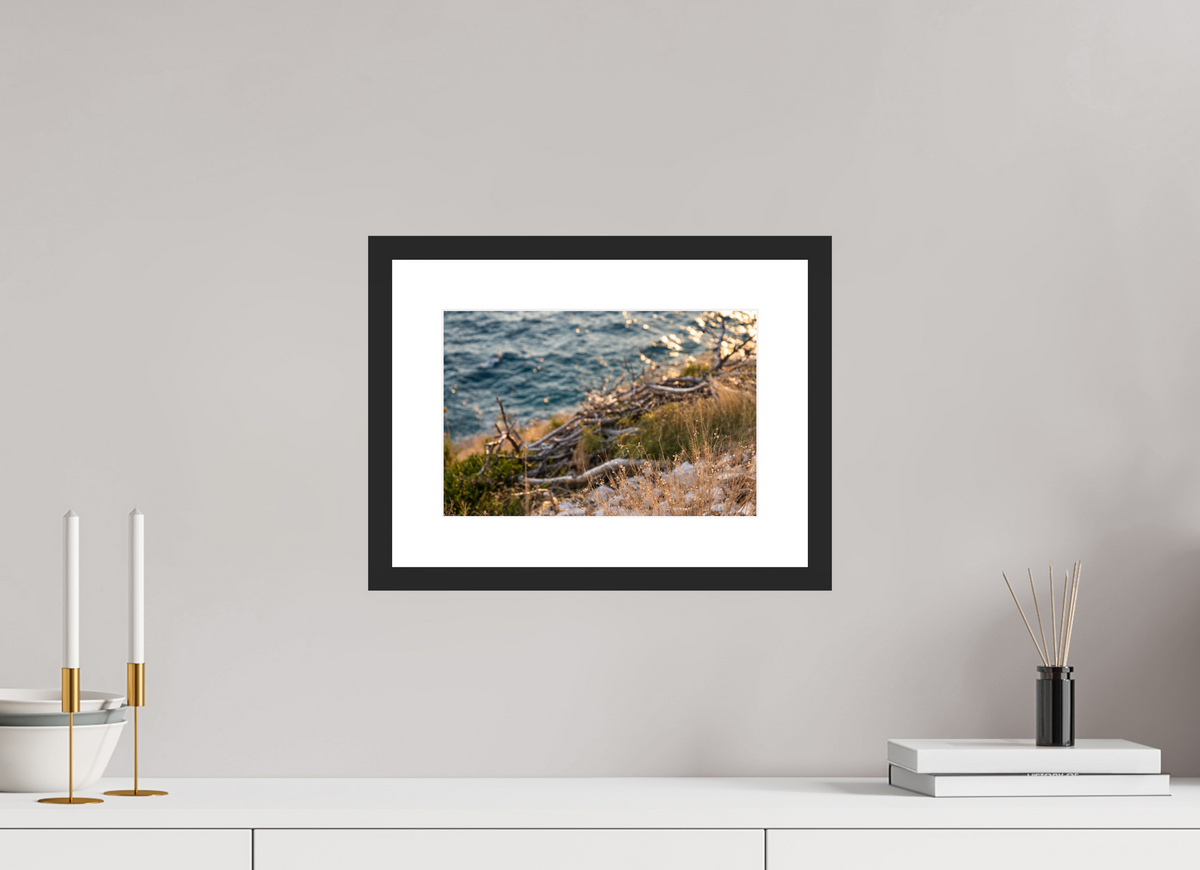 30 x 20 cm, Fineartprint im Rahmen - schwarz Coastal Whispers