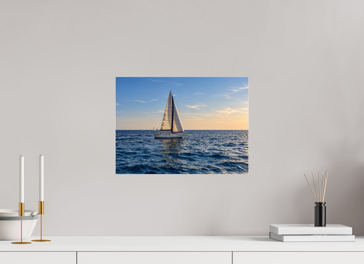 41 x 30 cm, Photo Print Under Acrylic Glass Sailing into Gold – Mallorca