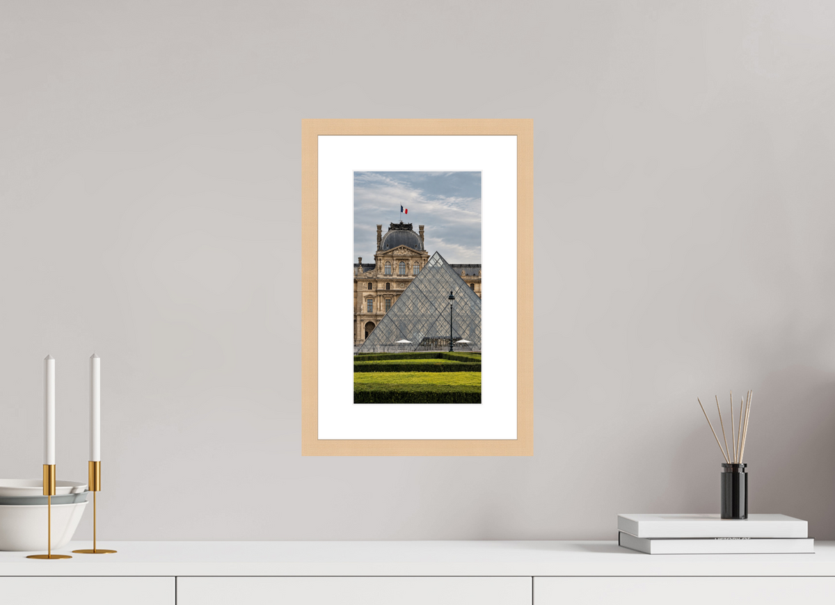 18 x 32 cm, Fineartprint im Rahmen Natur Louvre
