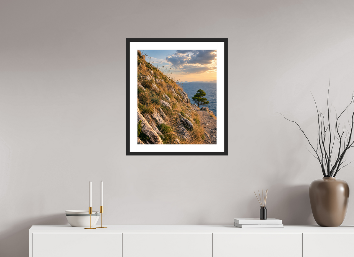 50 x 59,6 cm, Fineartprint im Rahmen - schwarz Path to the Sea