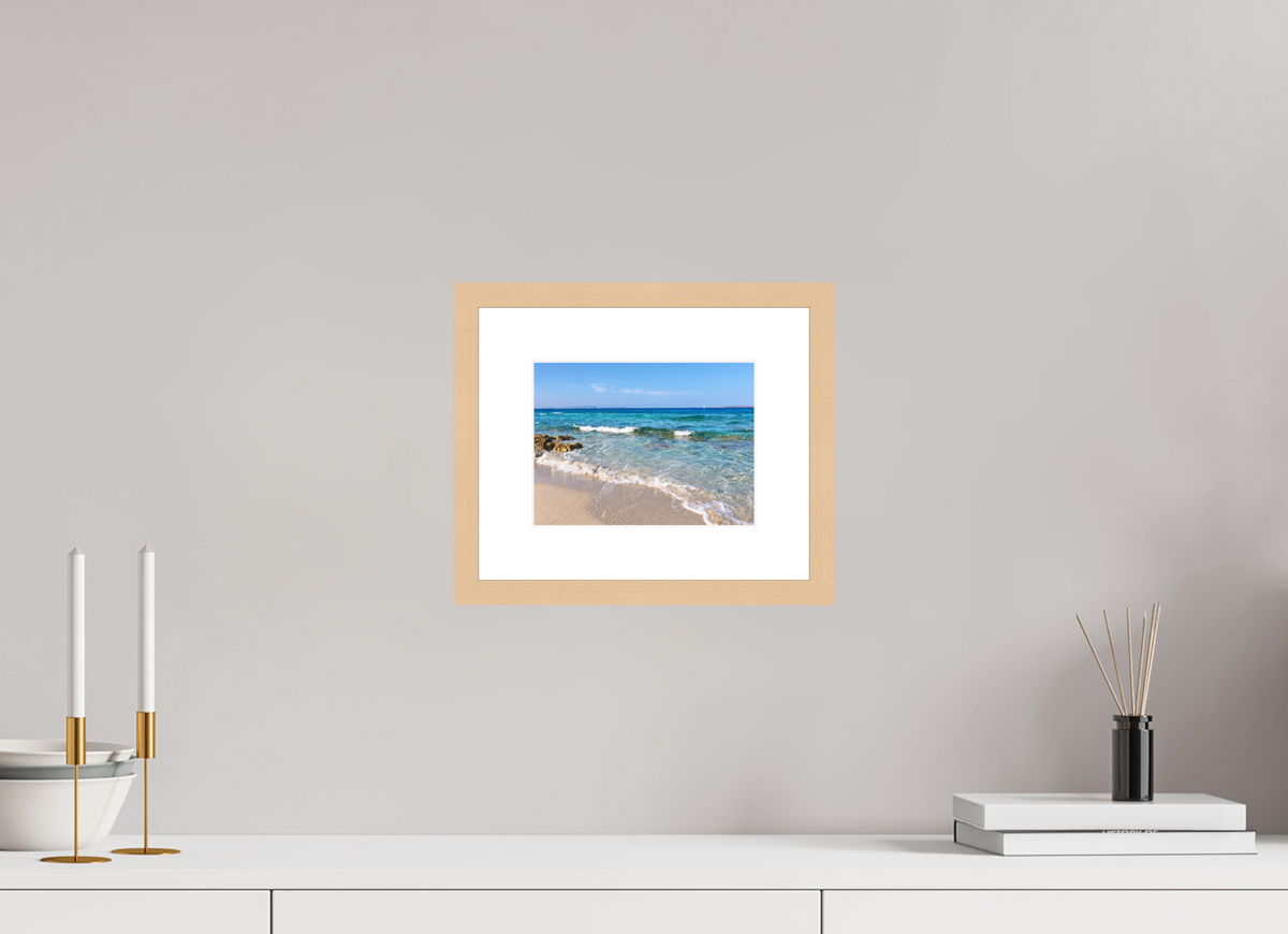 20 x 15 cm, Fineartprint im Rahmen - natur Turquoise Whispers