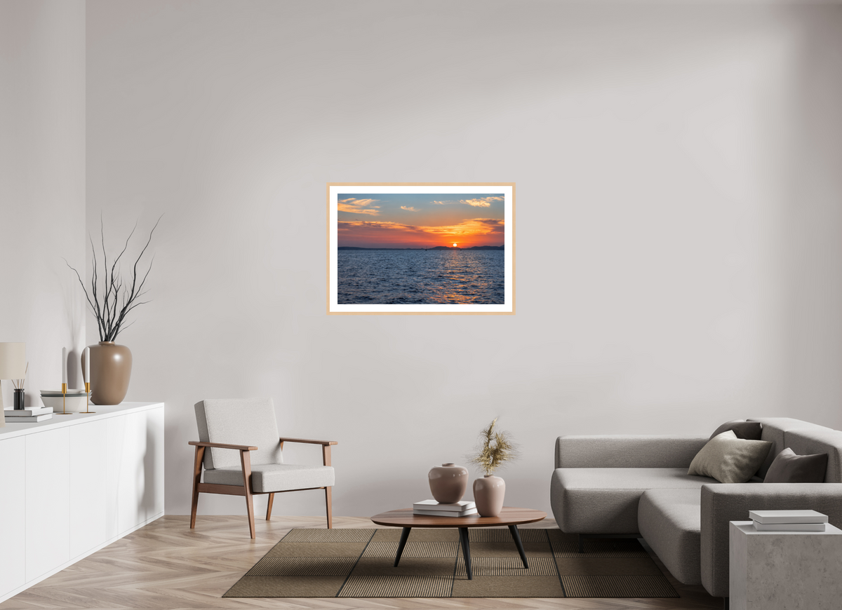 105 x 70 cm, Fineartprint im Rahmen - natur Mediterranean Afterglow – Mallorca
