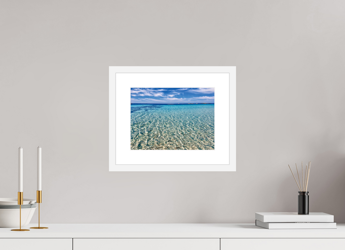 28 x 21 cm, Fineartprint im Rahmen -weiß Crystal Shallows