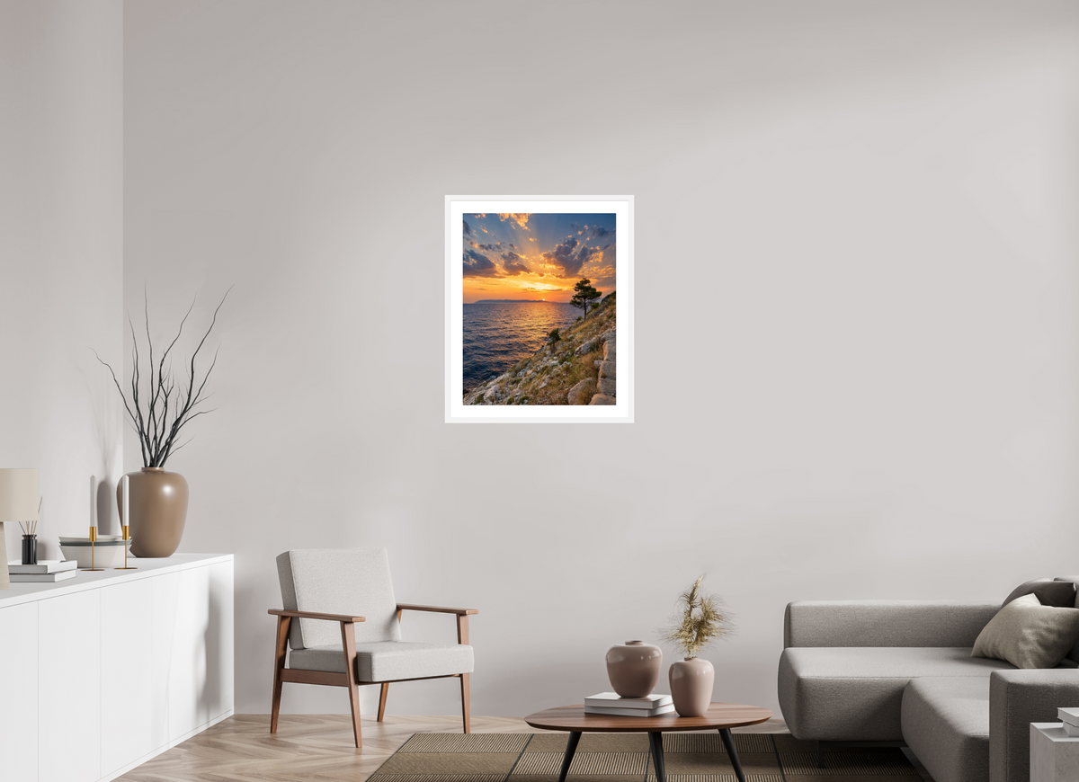 60 x 75 cm, Fineartprint im Rahmen weiß Adriatic Afterglow