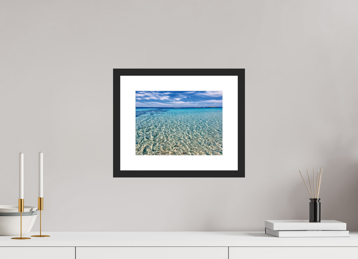 28 x 21 cm, Fineartprint im Rahmen -  schwarz Crystal Shallows