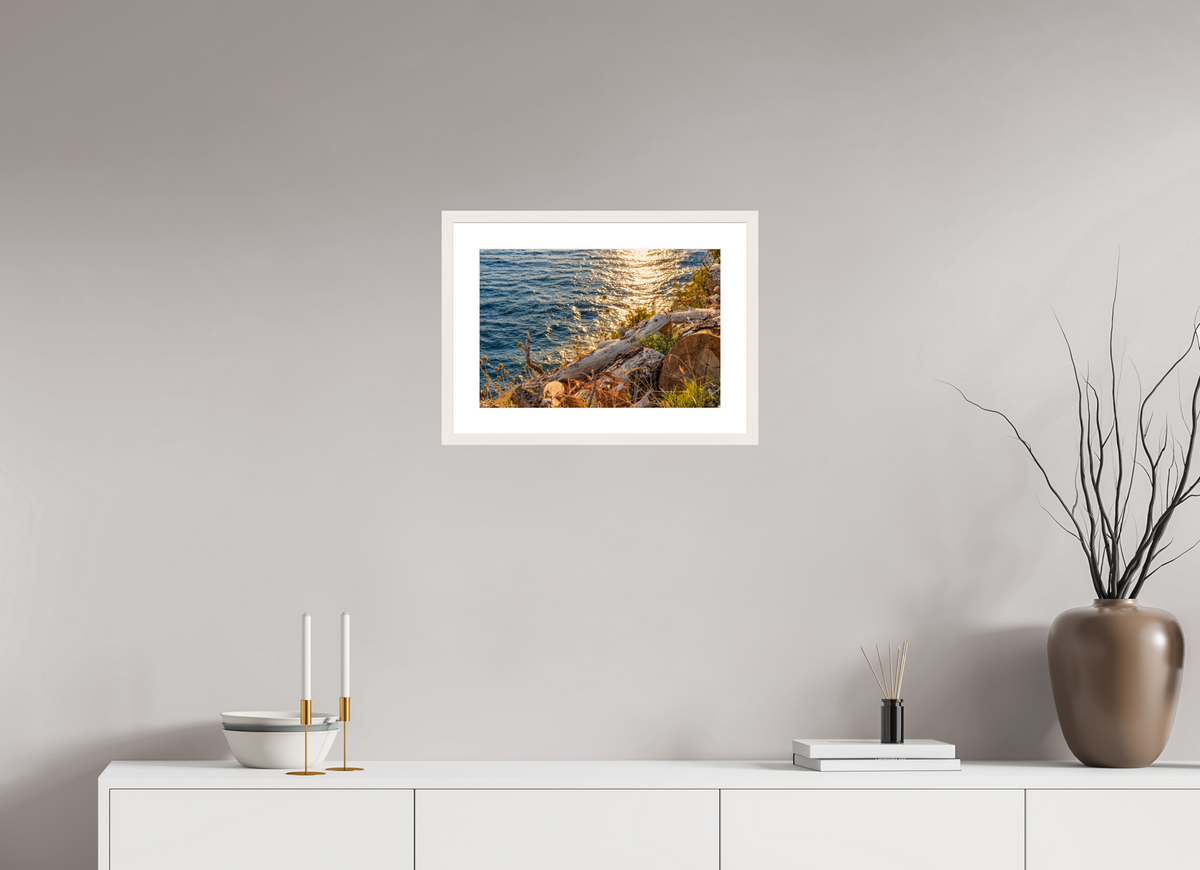 45 x 30 cm, Fineartprint - weiß Coastal Golden Light