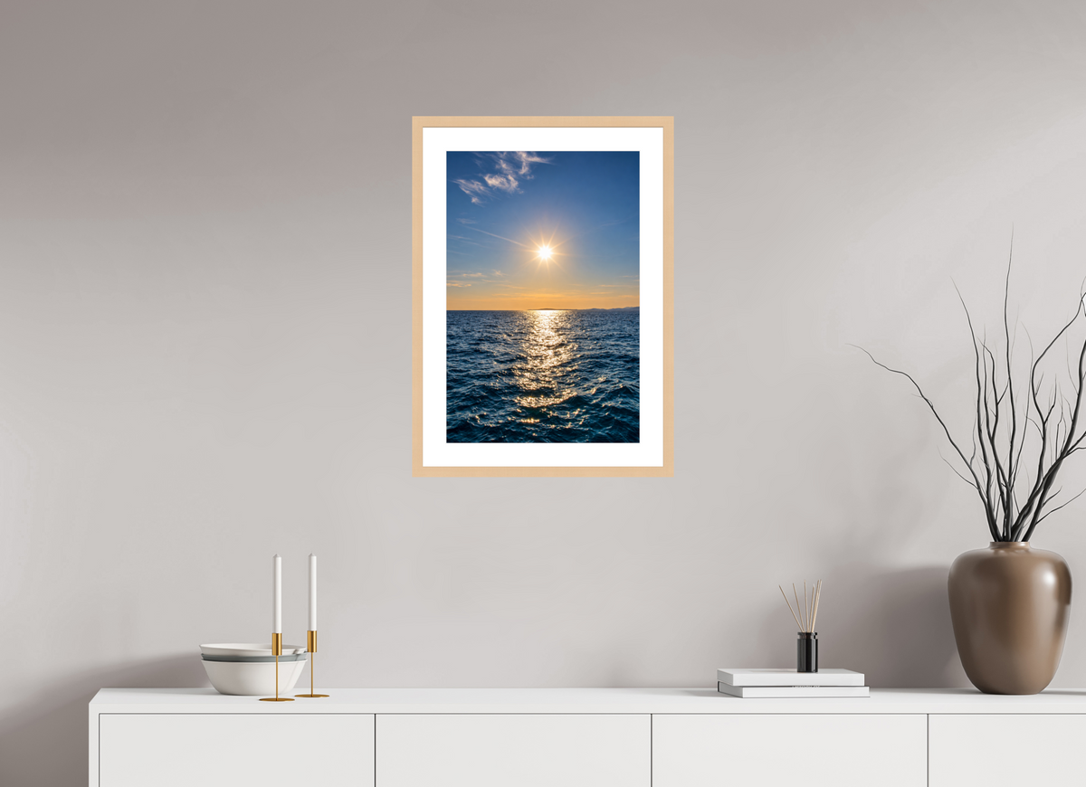 40 x 60 cm, Fineartprint im Rahmen natur Path of Light