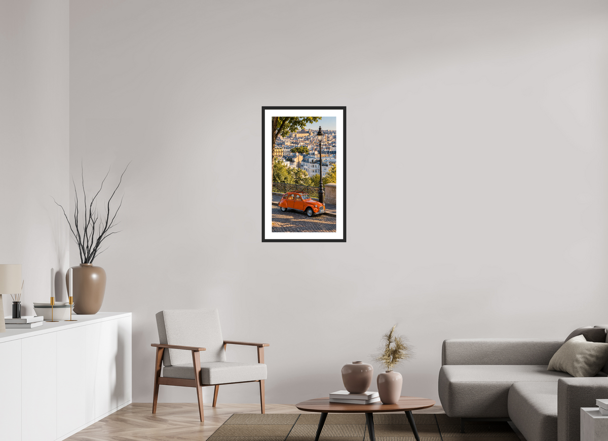 45 x 80 cm, Fineartprint im Rahmen – Schwarz Paris in Motion